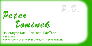 peter dominek business card